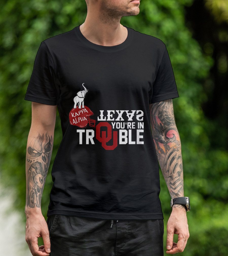 Kappa Alpha Elephant Helmet Texas Trouble OU T-Shirt