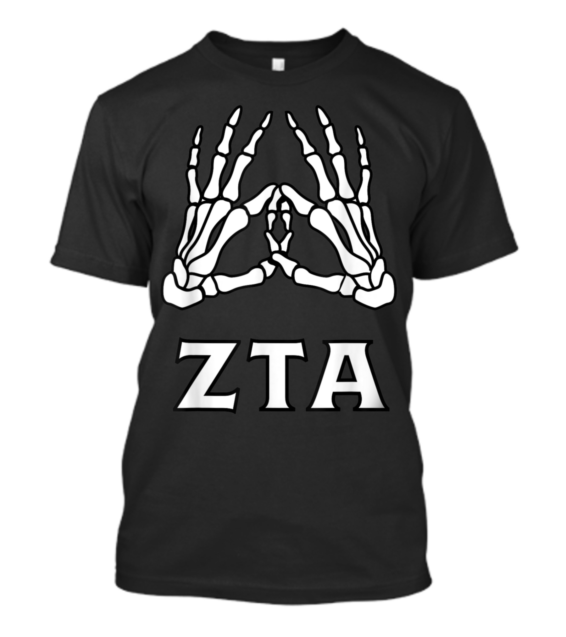ZTA Skeleton Hands Greek Sorority T-Shirt