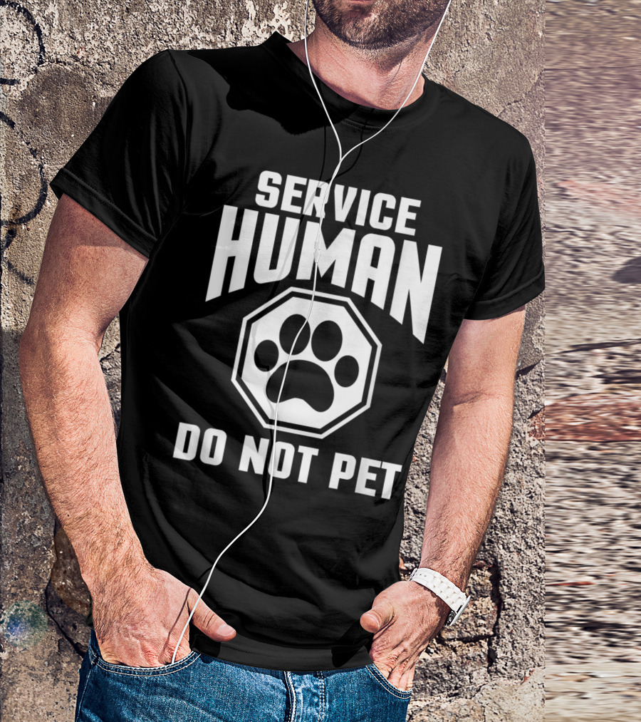Service Human Do Not Pet Paw Print Sign T-Shirt