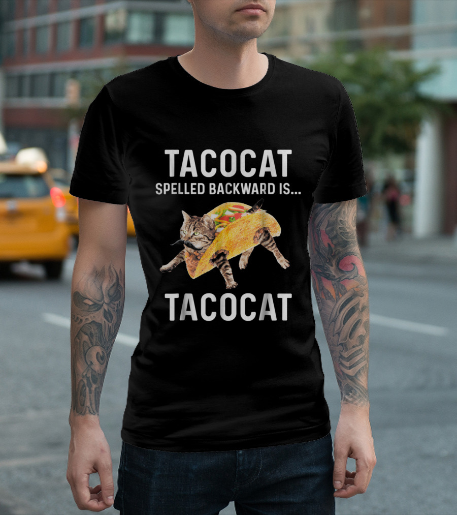 Tacocat Spelled Backward Is Tacocat Cat Inside Taco T-Shirt