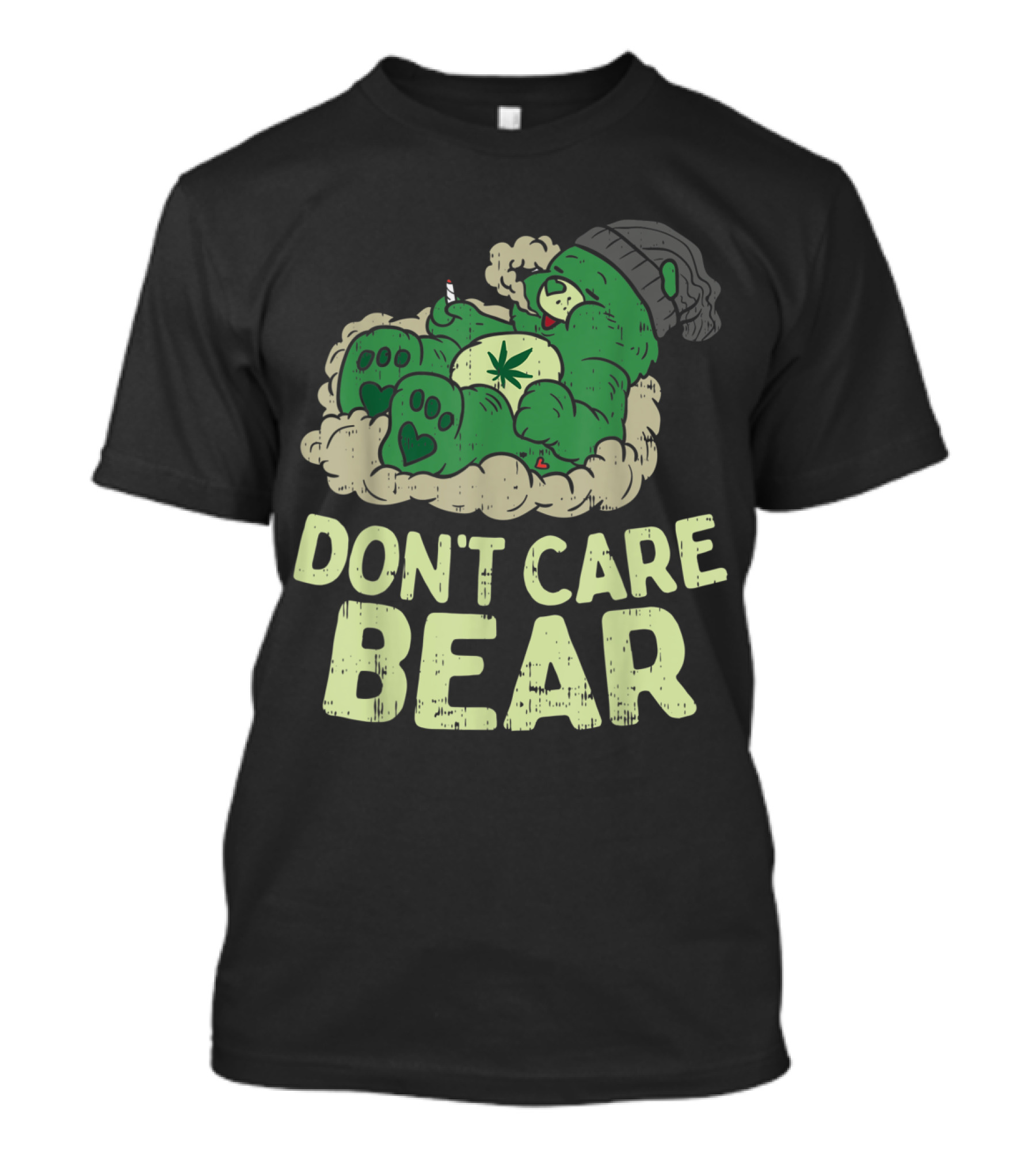Funny Don't Care Bear Smoking Weed Cannabis Marijuana 420 Stoner T-Shirt