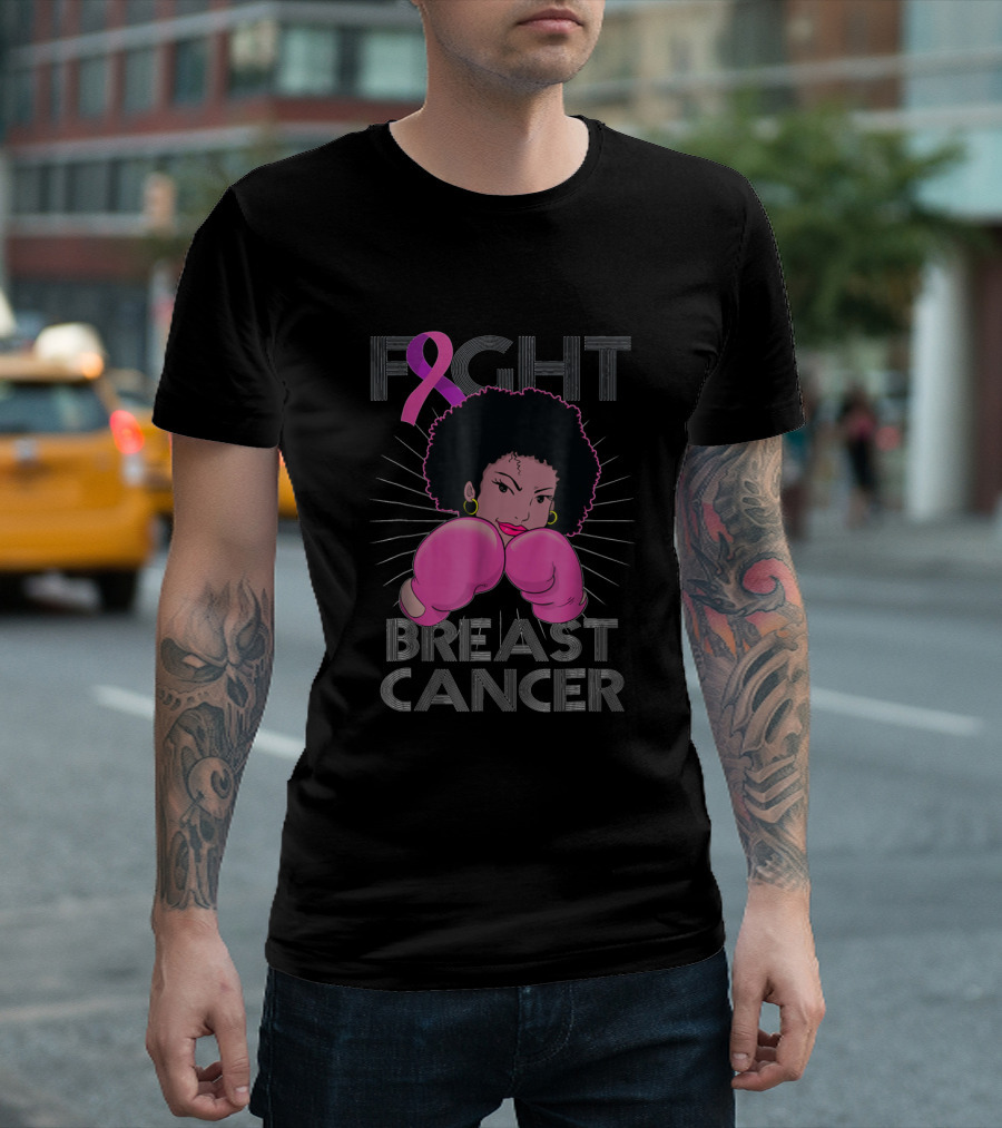 FIGHT BREAST CANCER AWARENESS MONTH PINK RIBBON BOXING GLOVES T-Shirt
