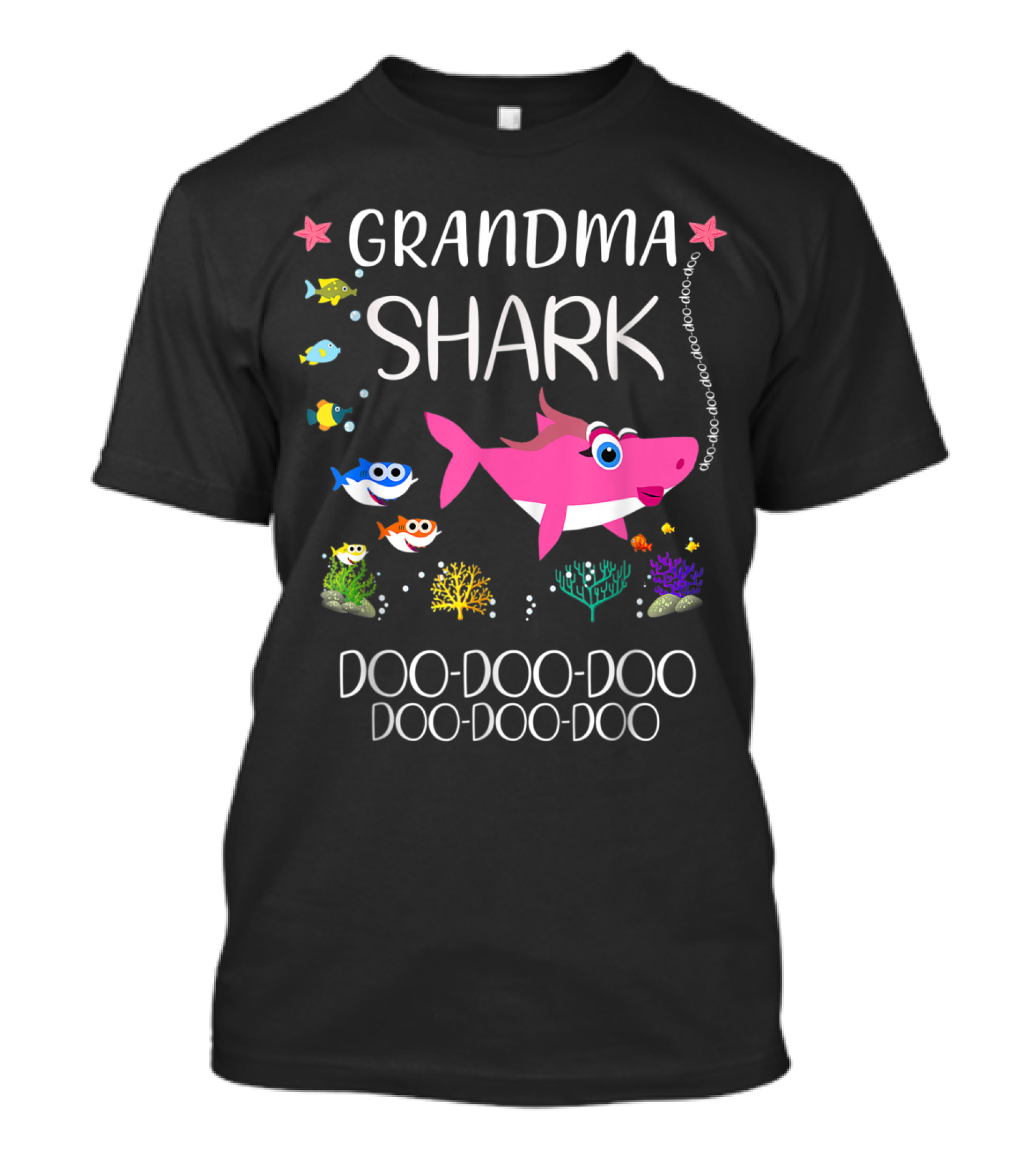 Grandma Shark Doo Doo Doo Doo Family Matching Coral Reef Fish T-Shirt