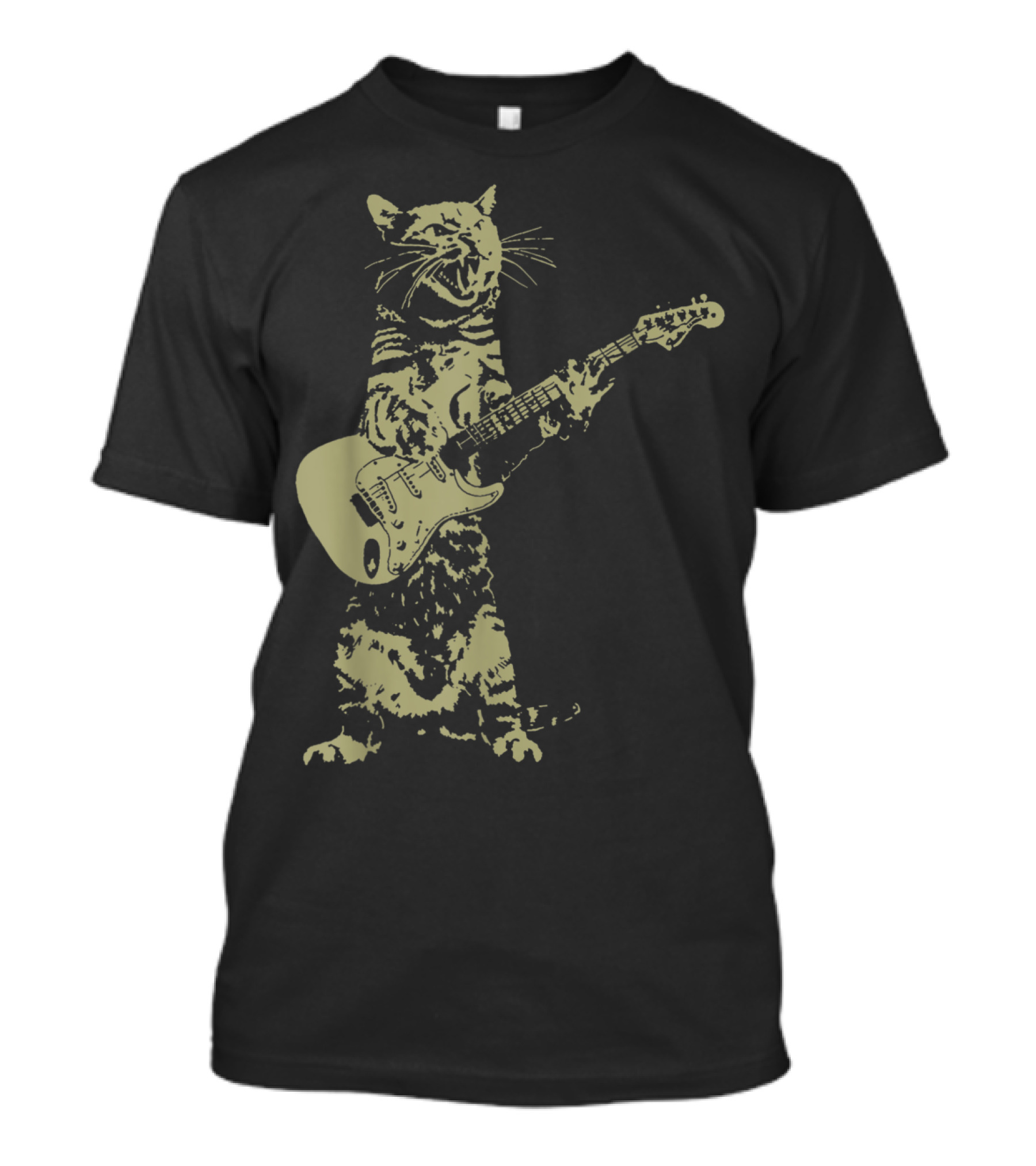Cat Playing Electric Guitar Rocking Out T-Shirt