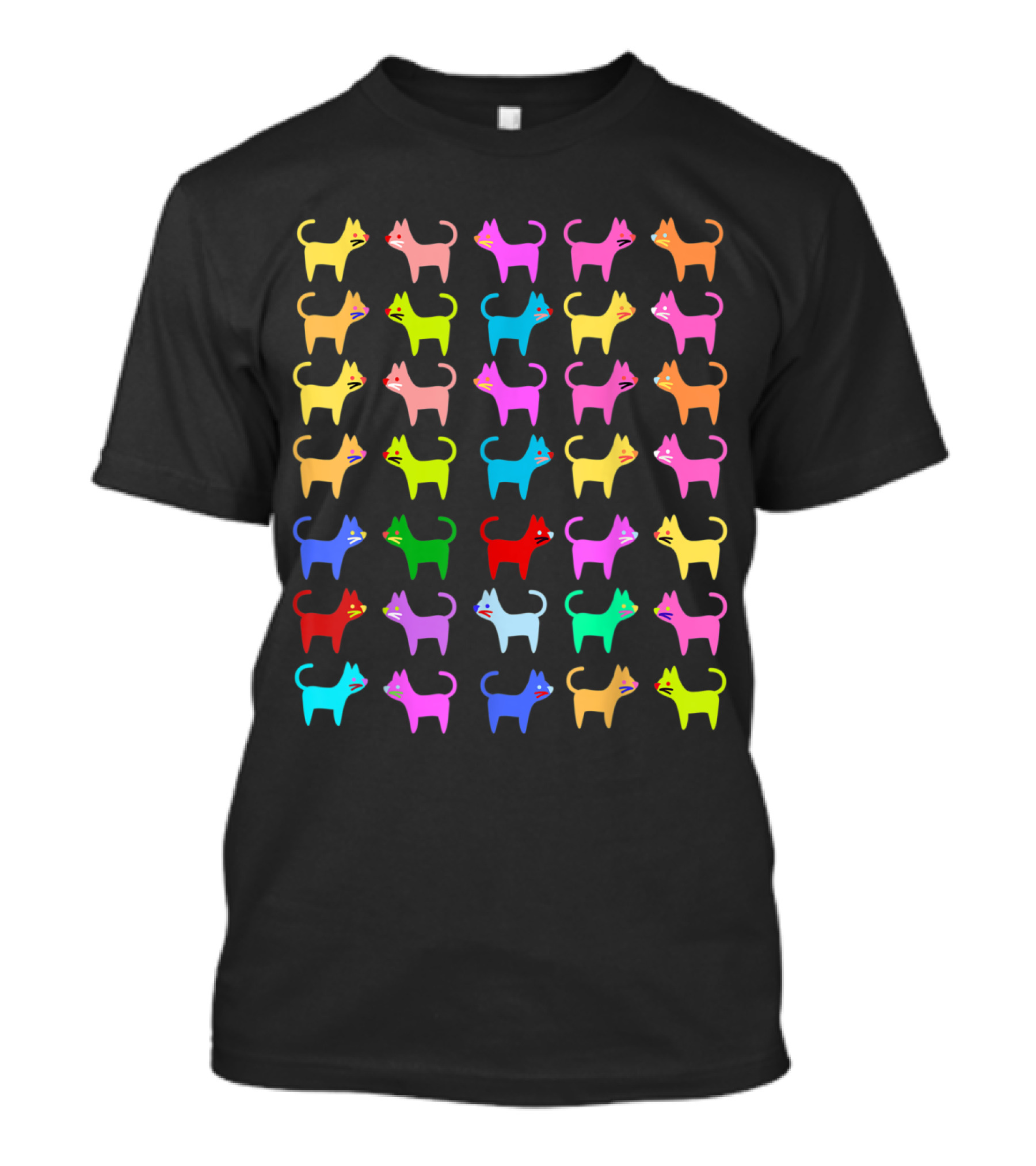 Colorful Funny Cat T-Shirt