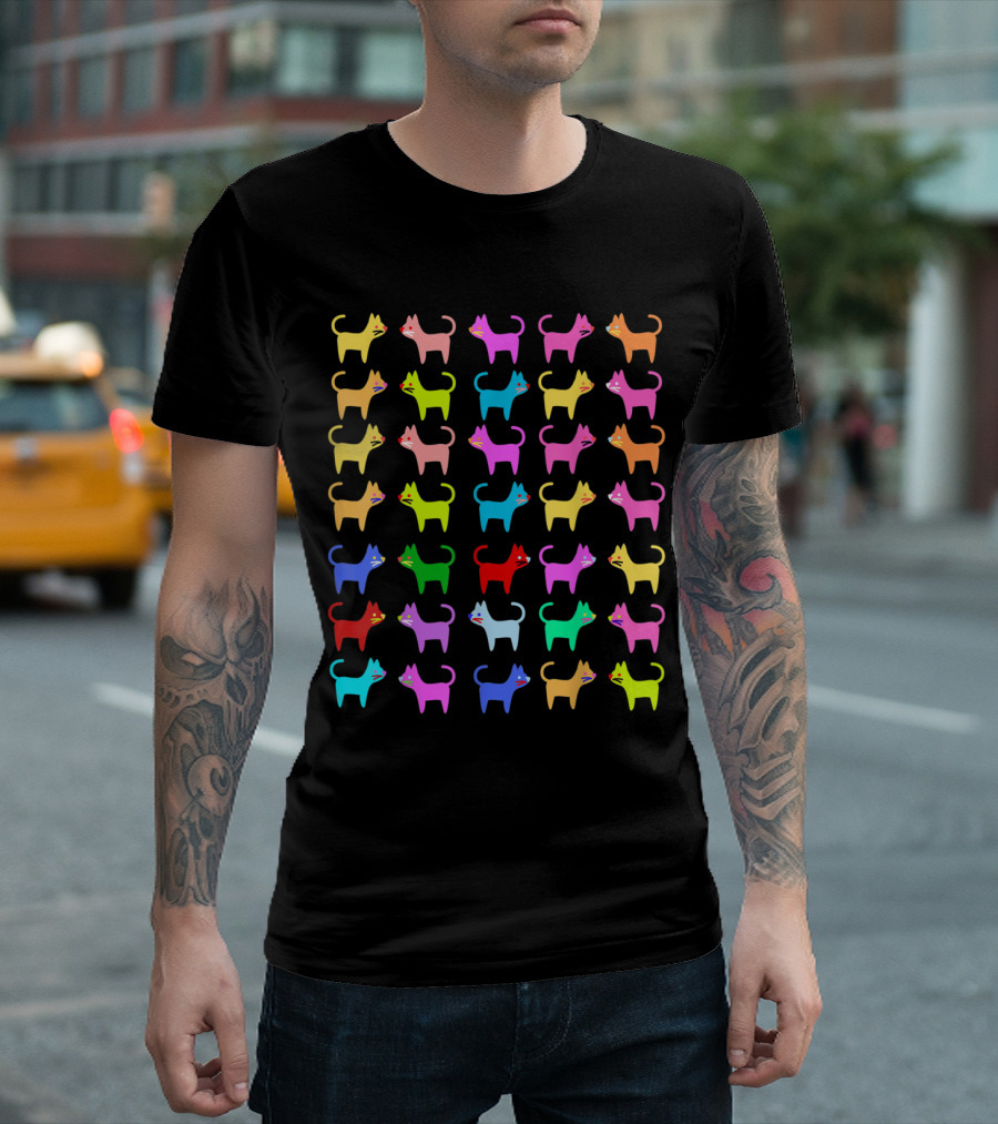 Colorful Funny Cat T-Shirt