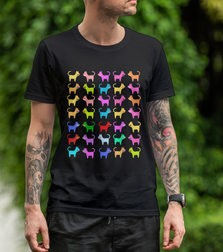 Colorful Funny Cat T-Shirt