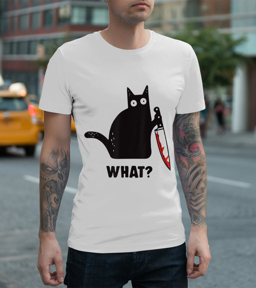 What Cat Horror Halloween Cat T-Shirt