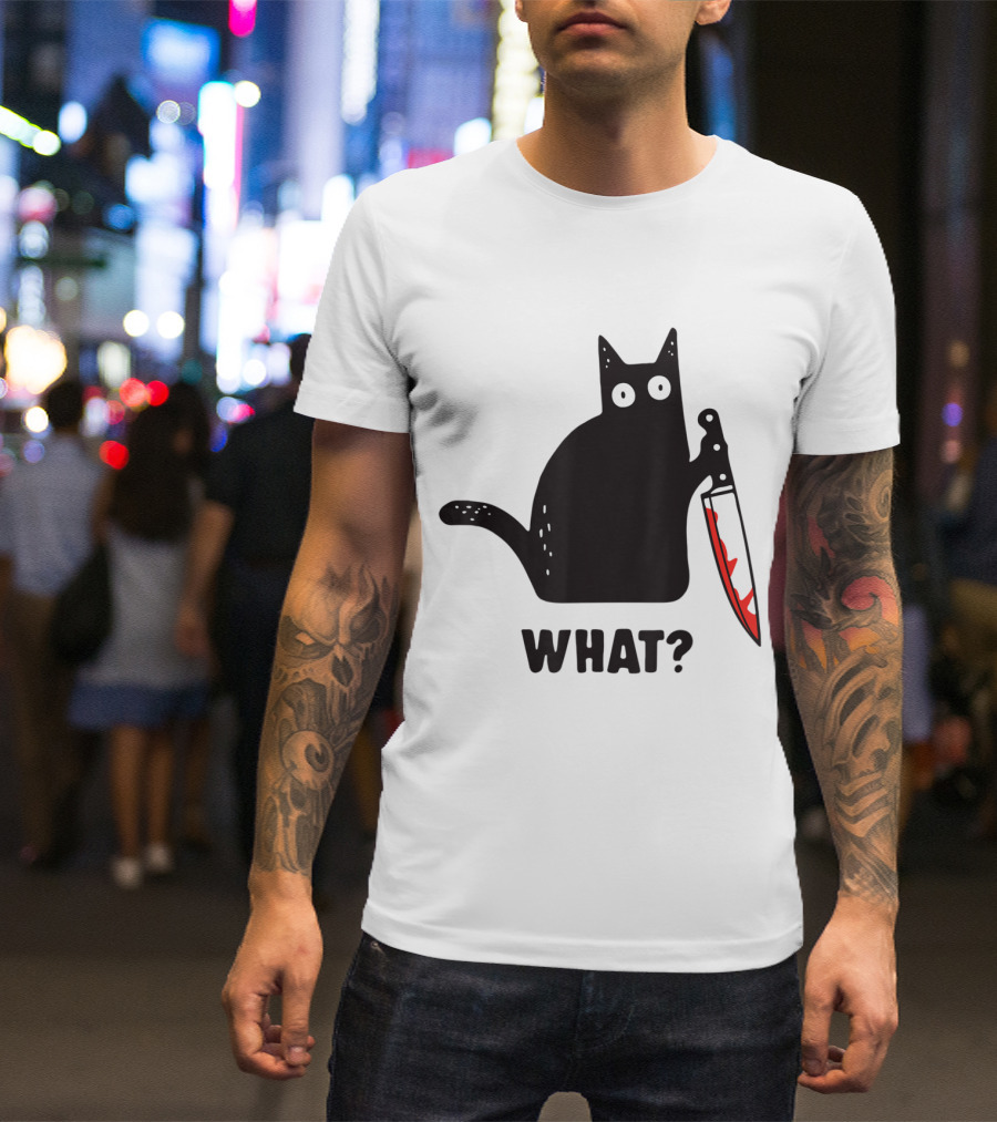 What Cat Horror Halloween Cat T-Shirt
