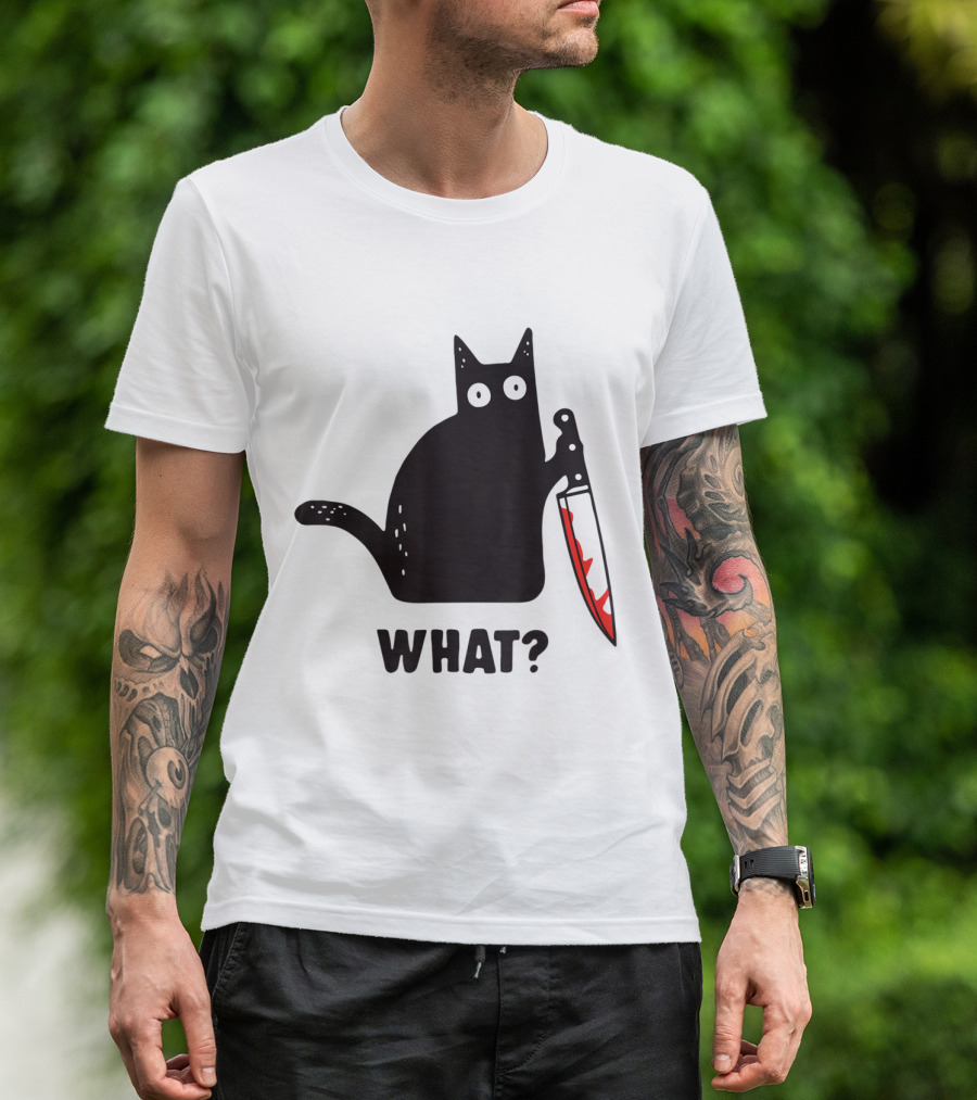 What Cat Horror Halloween Cat T-Shirt