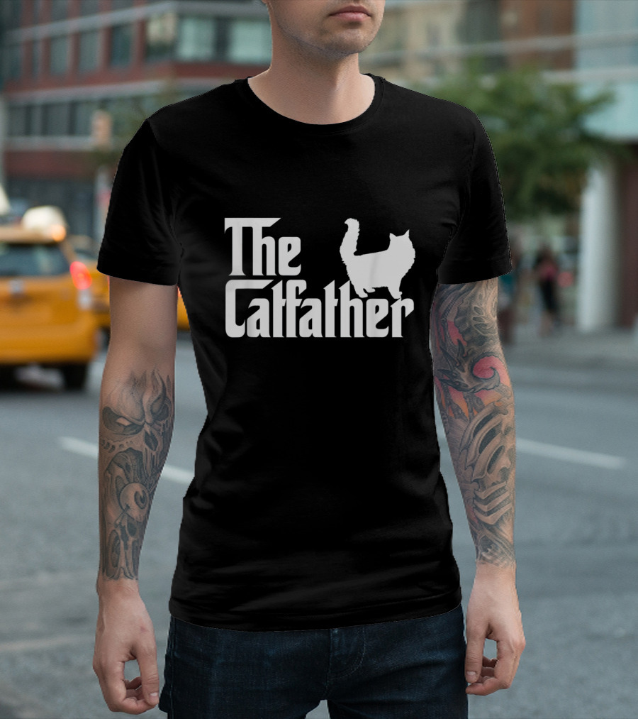 The CatFather Cat Dad Lover Funny CatFather Cat Dad Cat Lover T-Shirt