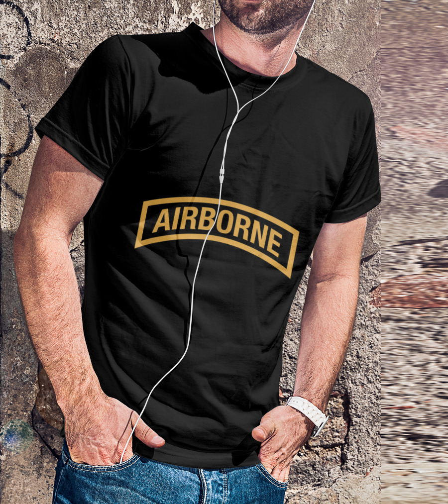 Army Airborne Tab Patch Emblem T-Shirt