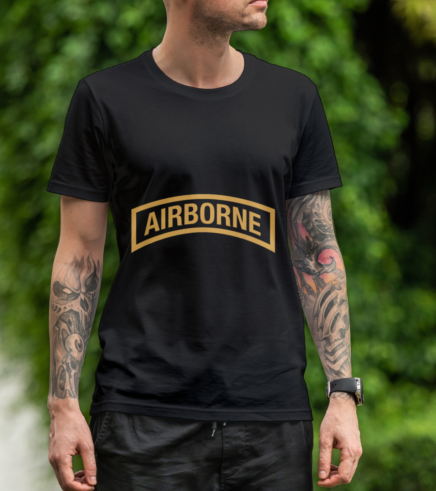 Army Airborne Tab Patch Emblem T-Shirt