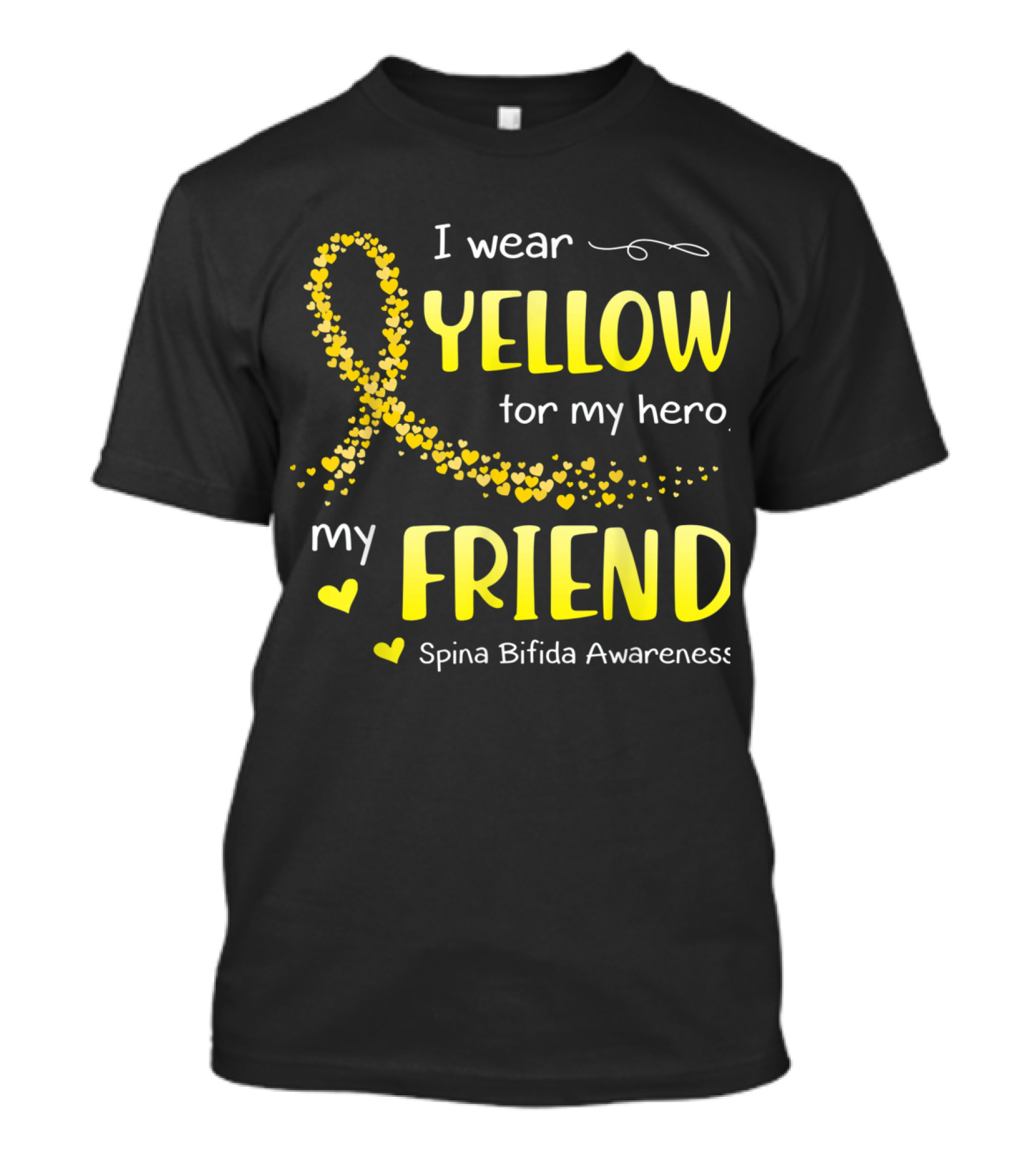 I Wear Yellow For My Hero My Friend Spina Bifida Awareness T-Shirt