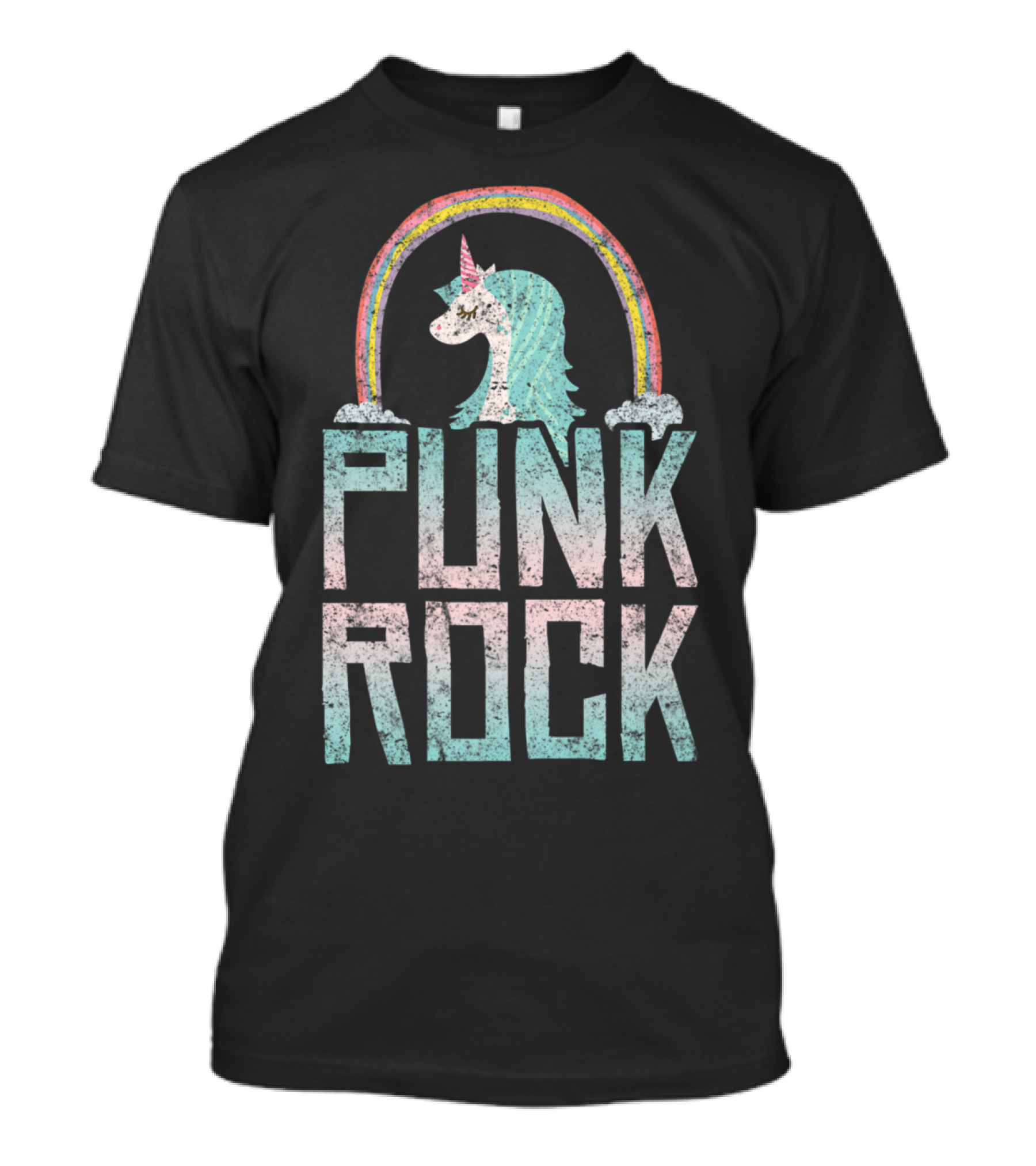 Punk Rock Unicorn Rainbow Music Band T-Shirt