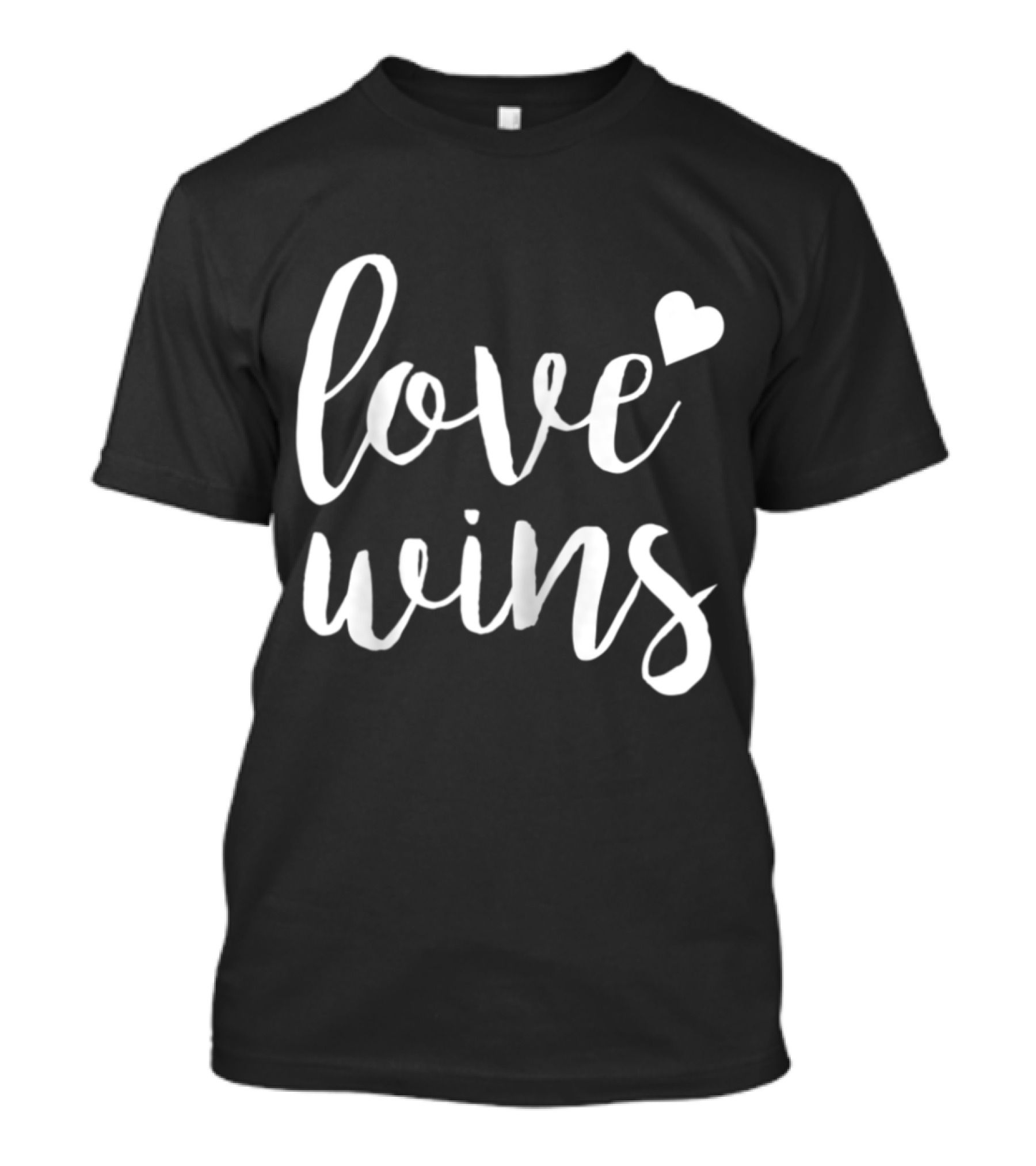 Love Wins Heart Script T-Shirt