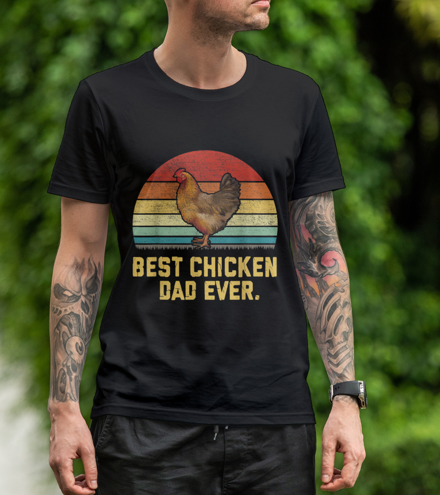 Vintage Retro Best Chicken Dad Ever Bird T-Shirt