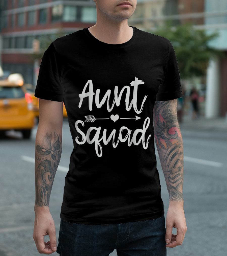 Aunt Squad Funny Auntie Arrow Heart T-Shirt