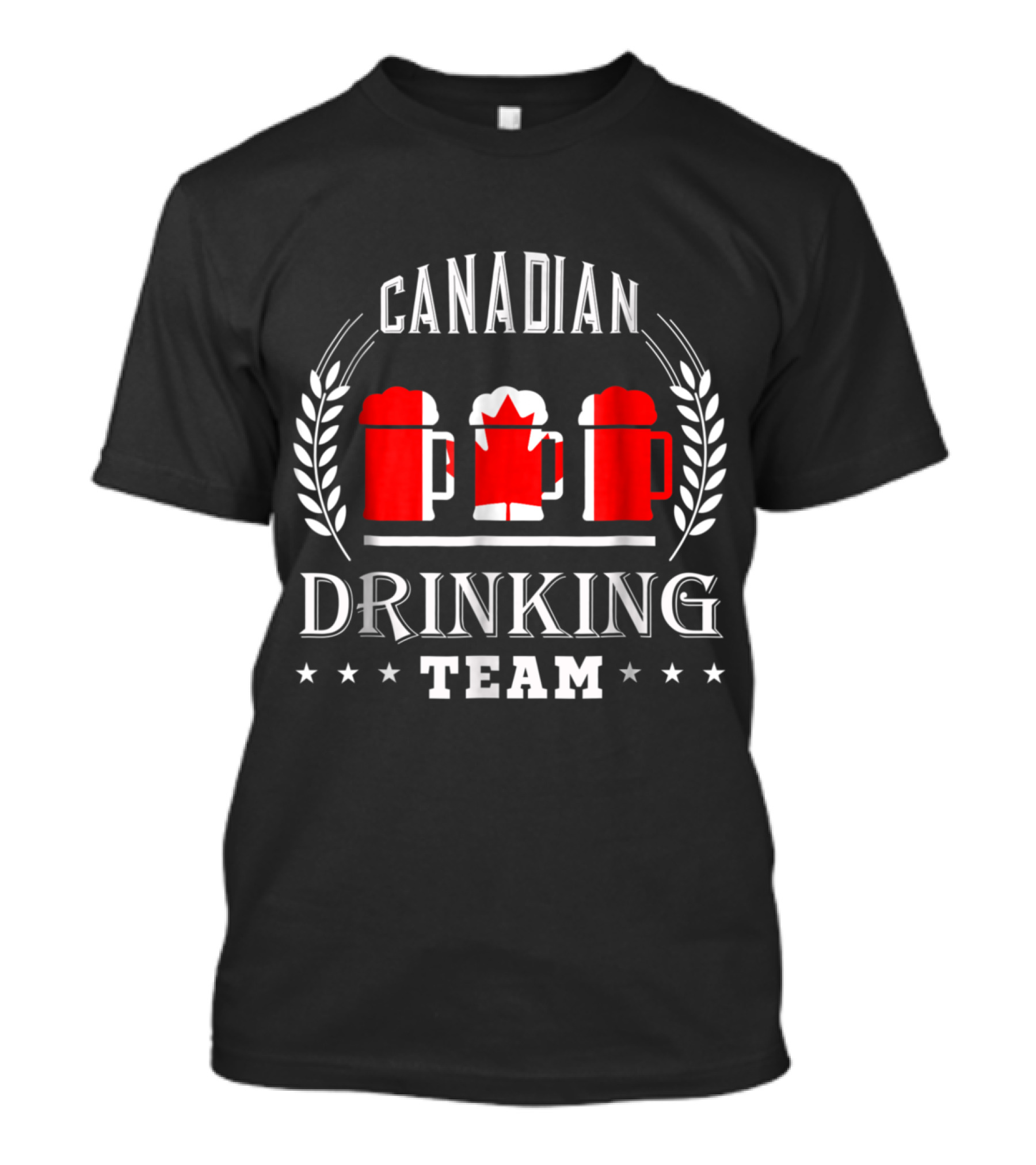 Canadian Beer Drinking Team With Canada Flag Mugs T-Shirt