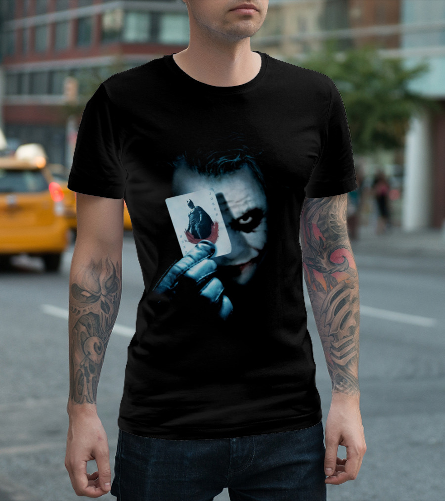 Batman Dark Knight Joker Card Image Longsleeve T-Shirt