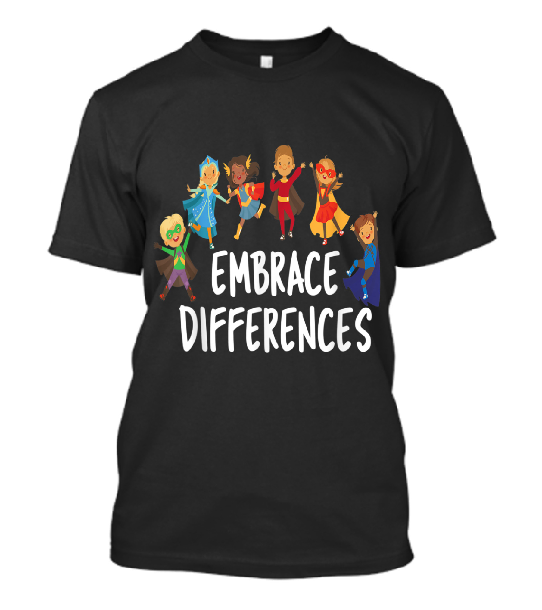 Embrace Differences Autism Awareness Super Hero Day T-Shirt