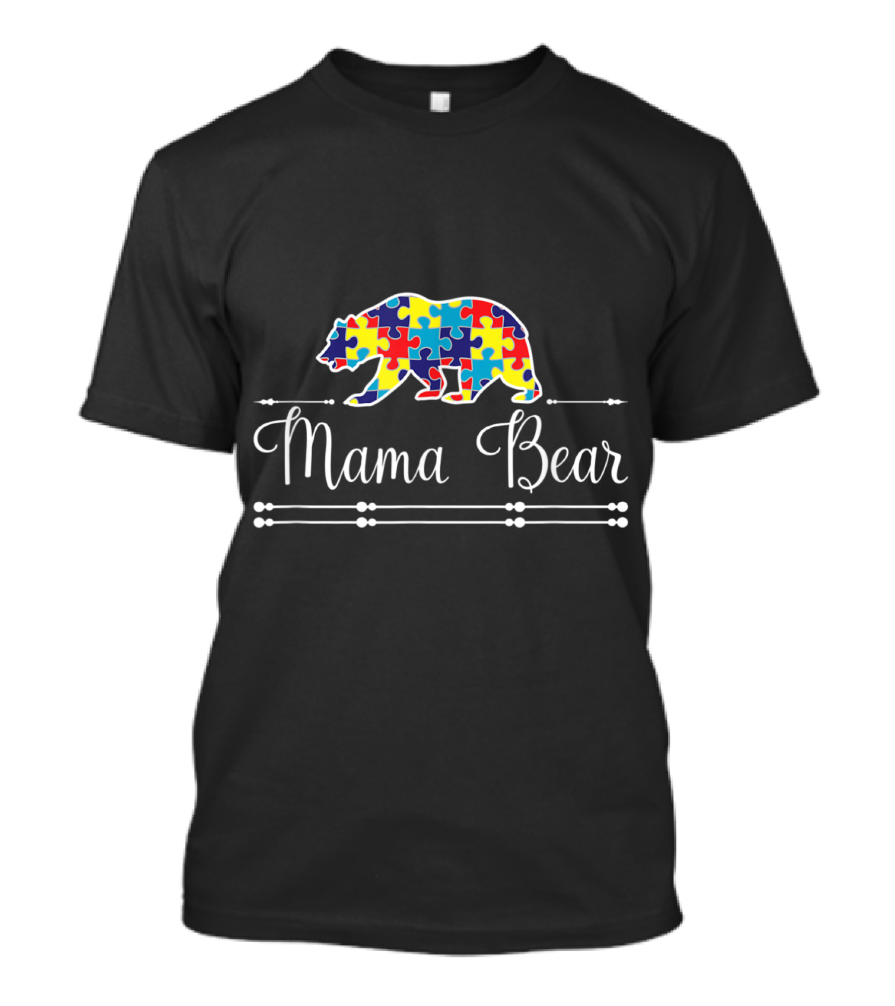 Mama Bear Autism Awareness Puzzle T-Shirt