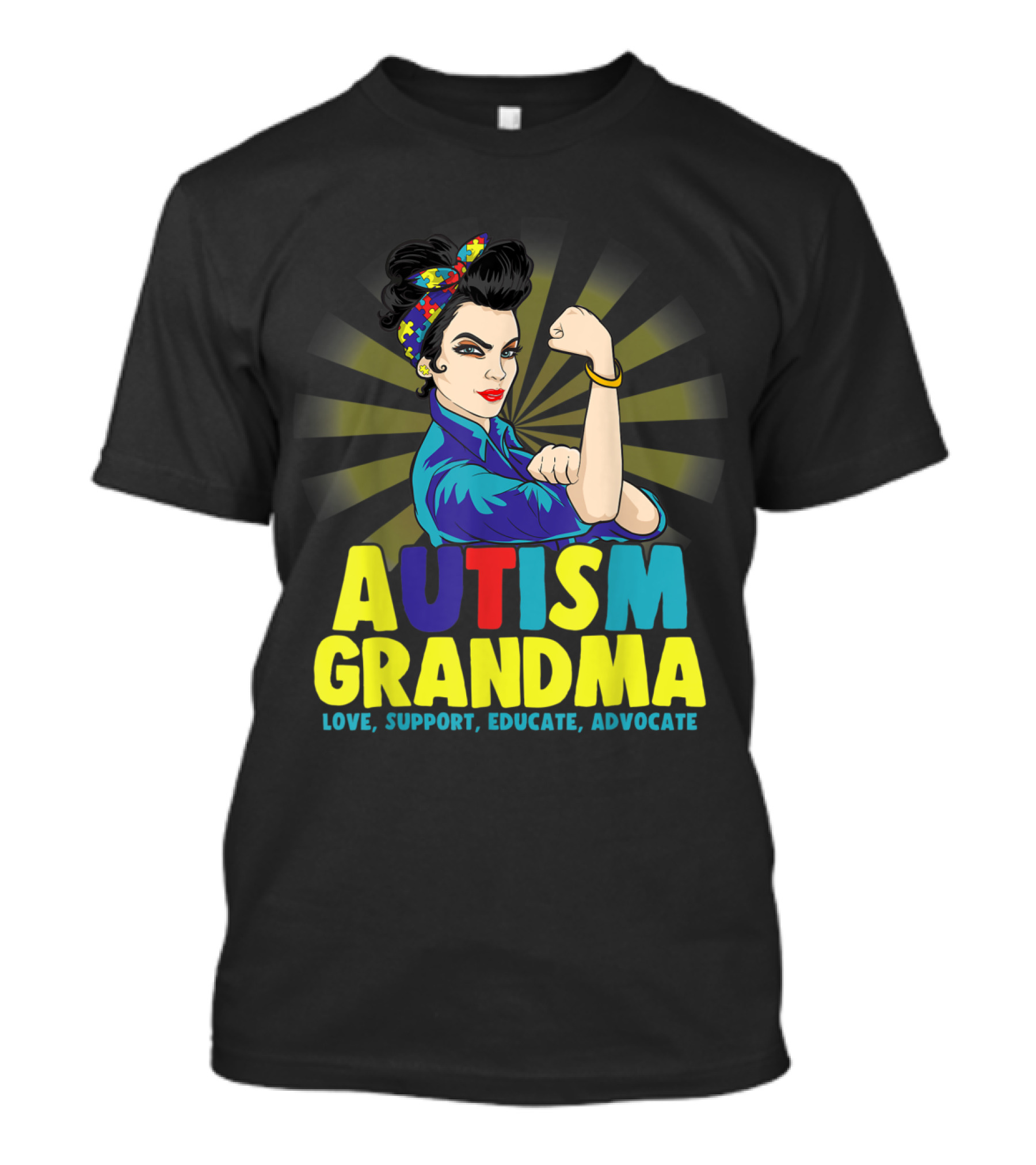 Autism Grandma Love Support Educate Advocate T-Shirt
