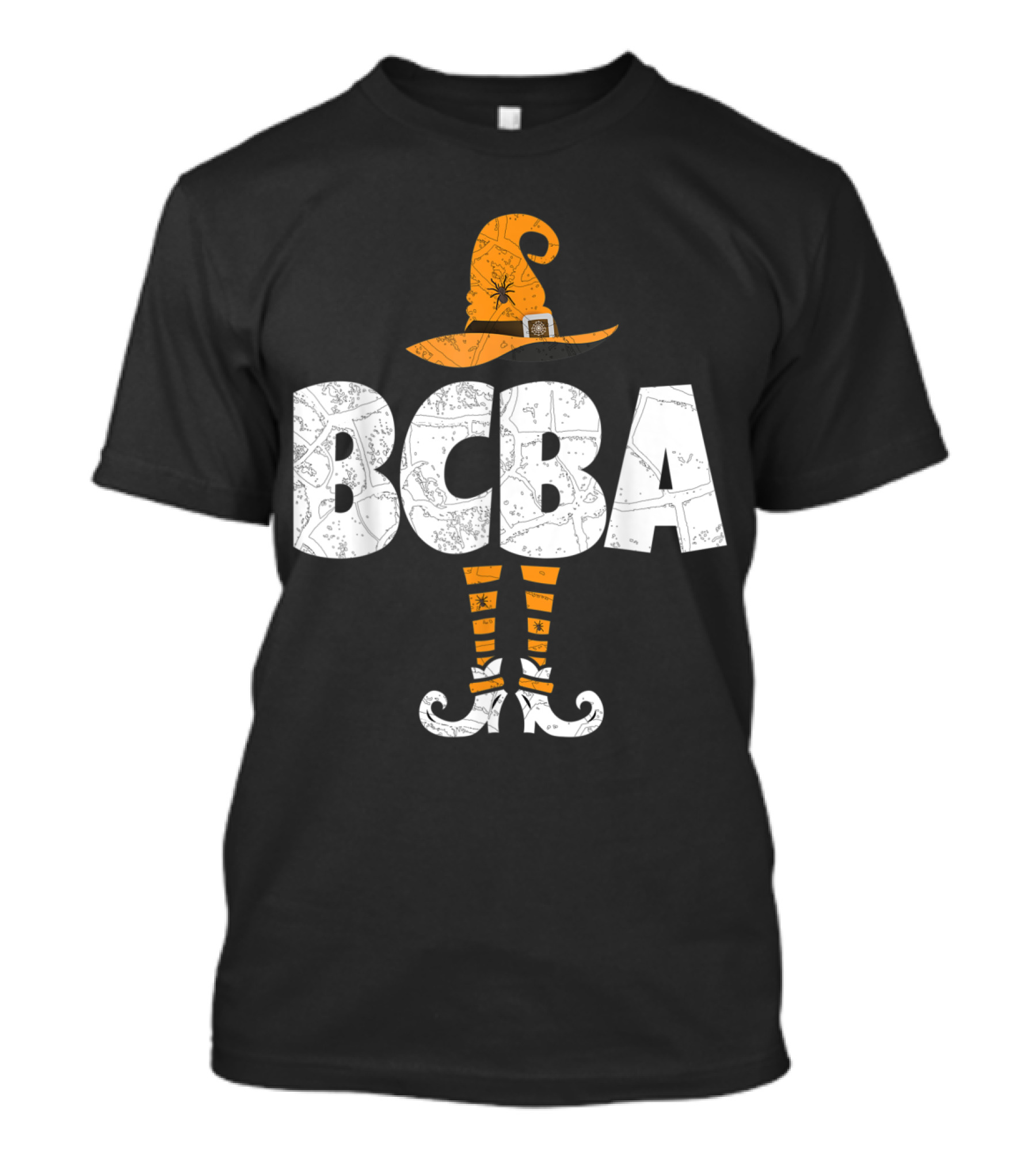 BCBA Halloween Witch Hat And Striped Socks T-Shirt