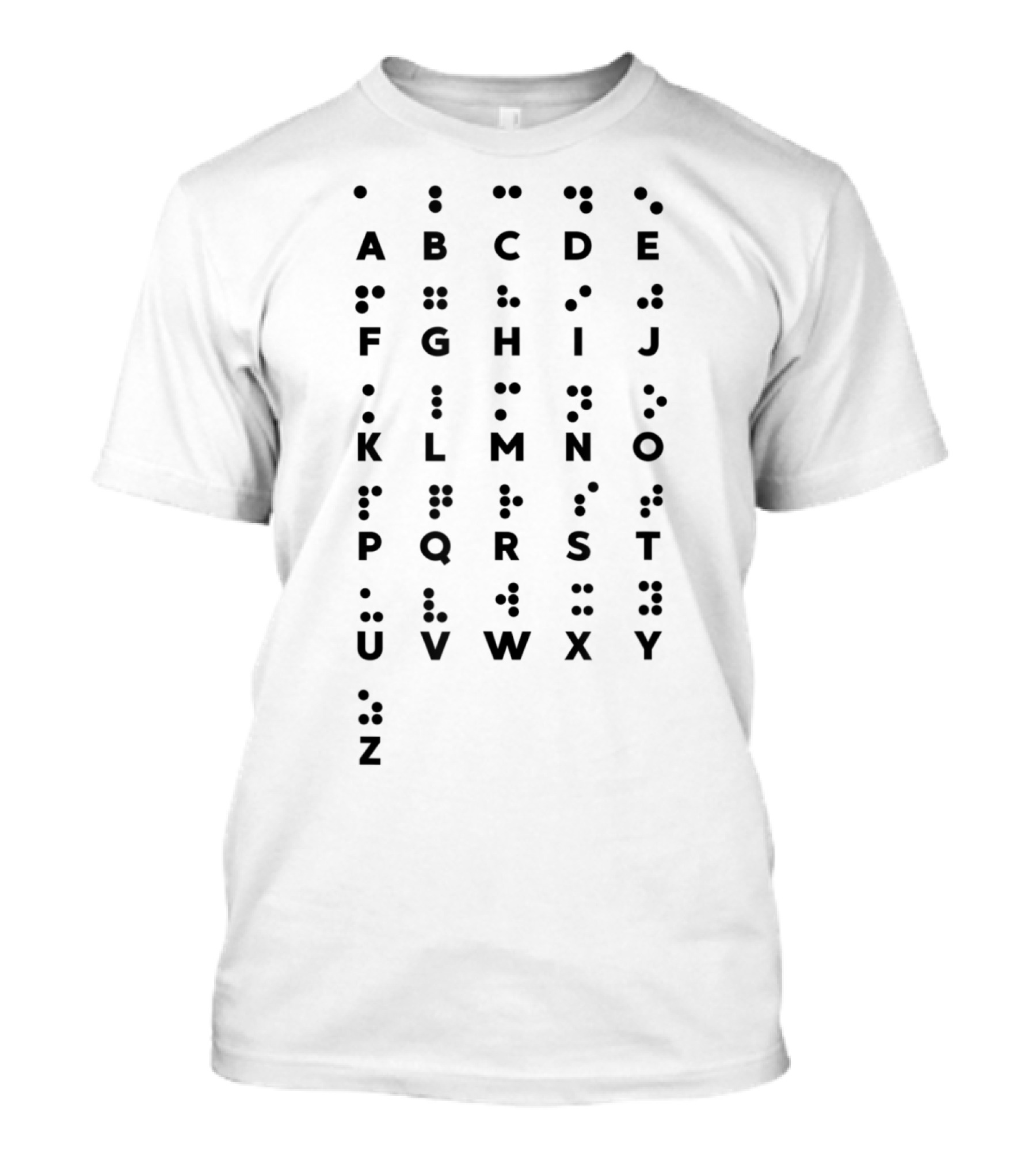 Braille Alphabet A-Z Blind Awareness Teacher T-Shirt