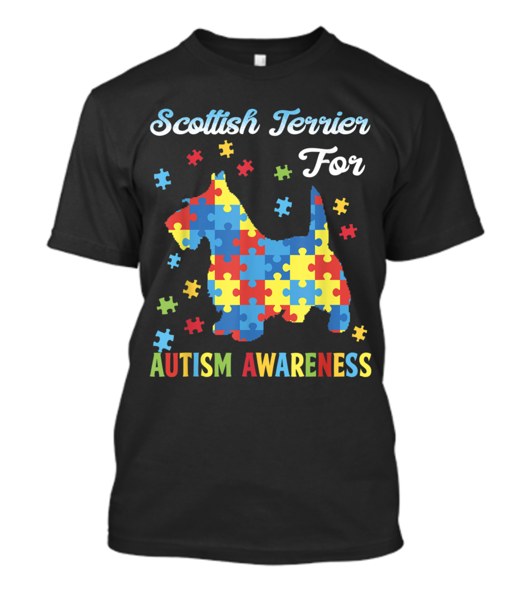Scottish Terrier For Autism Awareness Puzzle T-Shirt