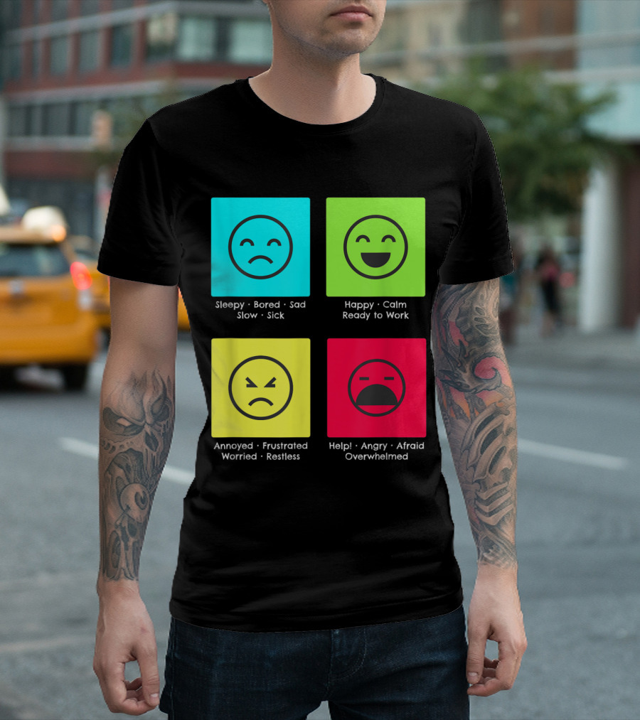 Self Regulation Mood Adults With Autism Sleepy Happy Annoyed Help Overwhelmed T-Shirt
