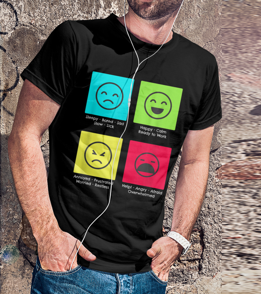 Self Regulation Mood Adults With Autism Sleepy Happy Annoyed Help Overwhelmed T-Shirt