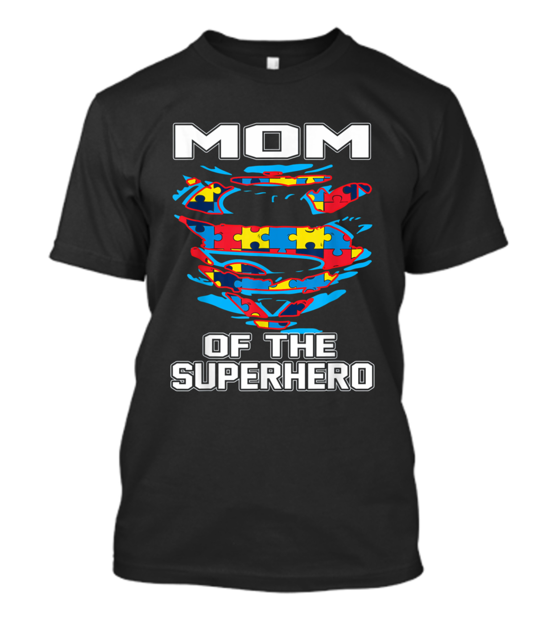 Mom Of The Superhero Autism Awareness Puzzle T-Shirt