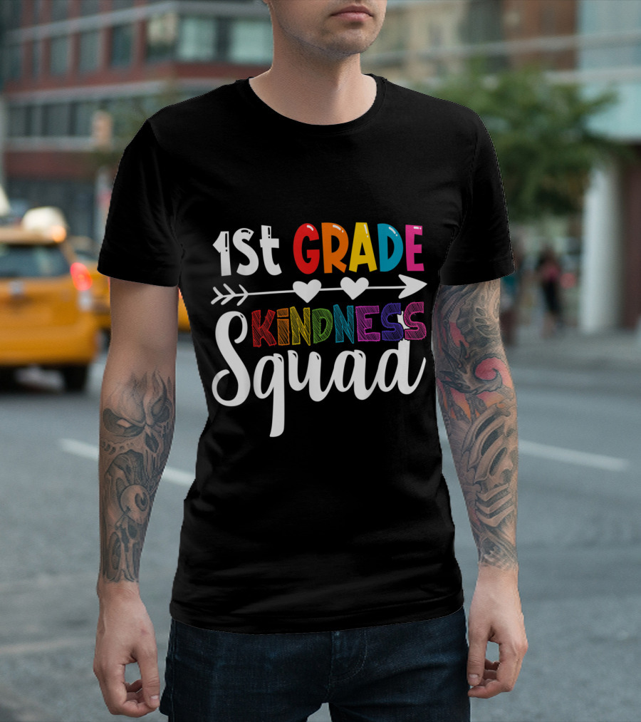 1st Grade Kindness Squad First Grade Teacher Anti Bullying Arrow Hearts T-Shirt