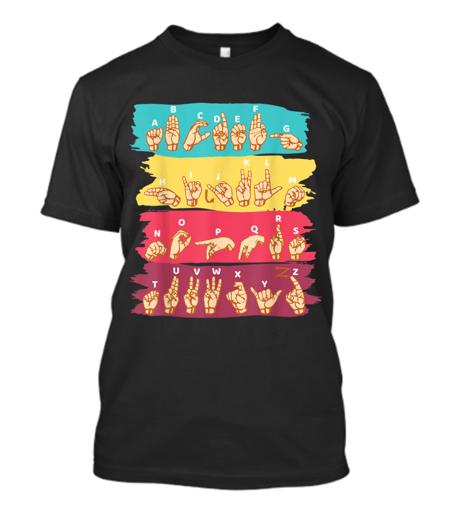ASL Alphabet Colorful Sign Language A To Z T-Shirt