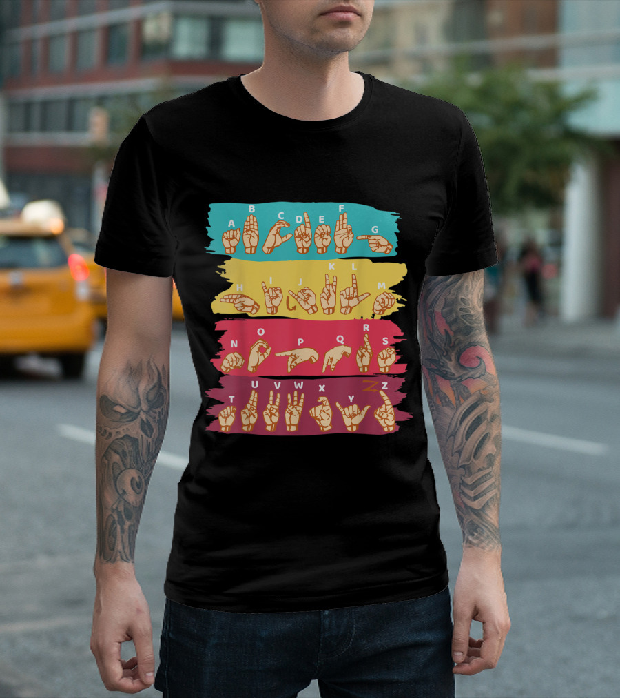 ASL Alphabet Colorful Sign Language A To Z T-Shirt