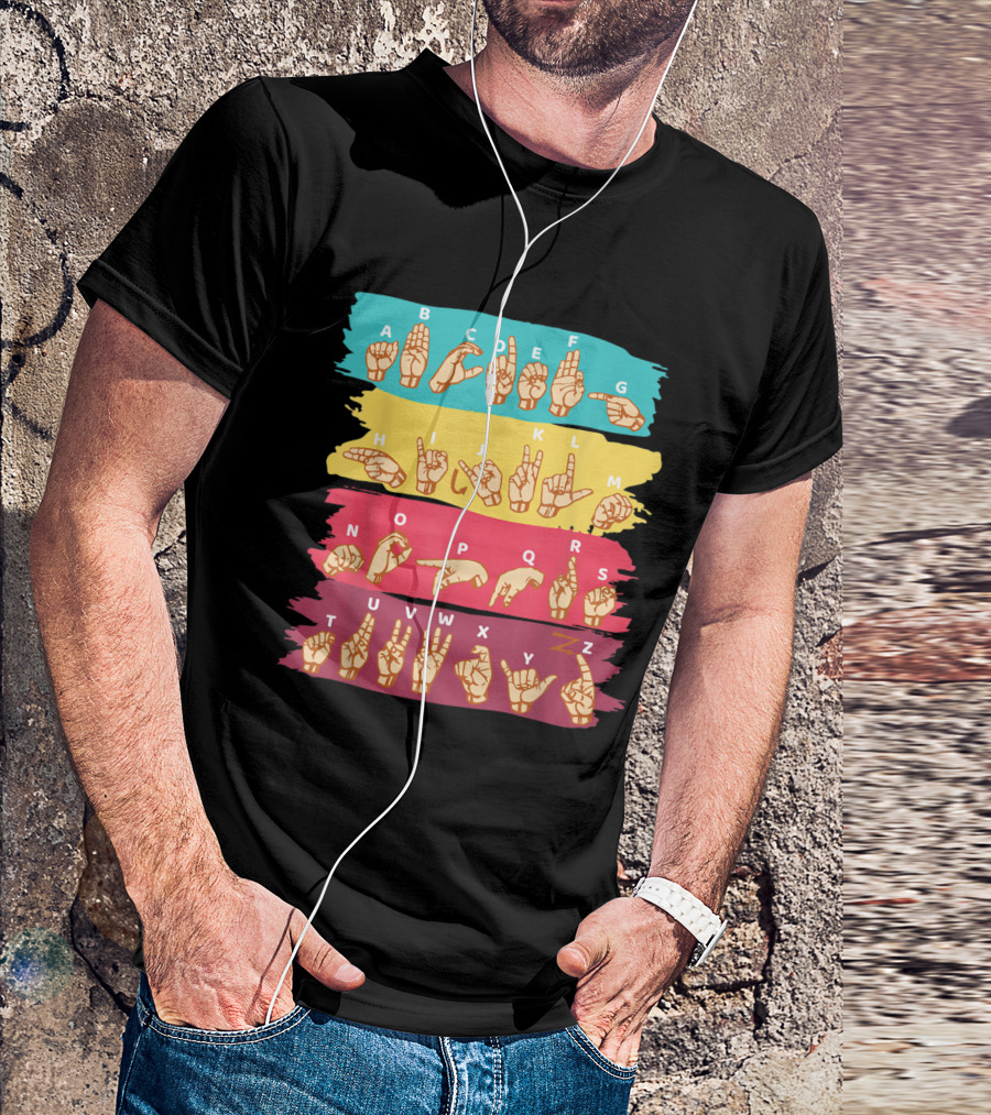 ASL Alphabet Colorful Sign Language A To Z T-Shirt
