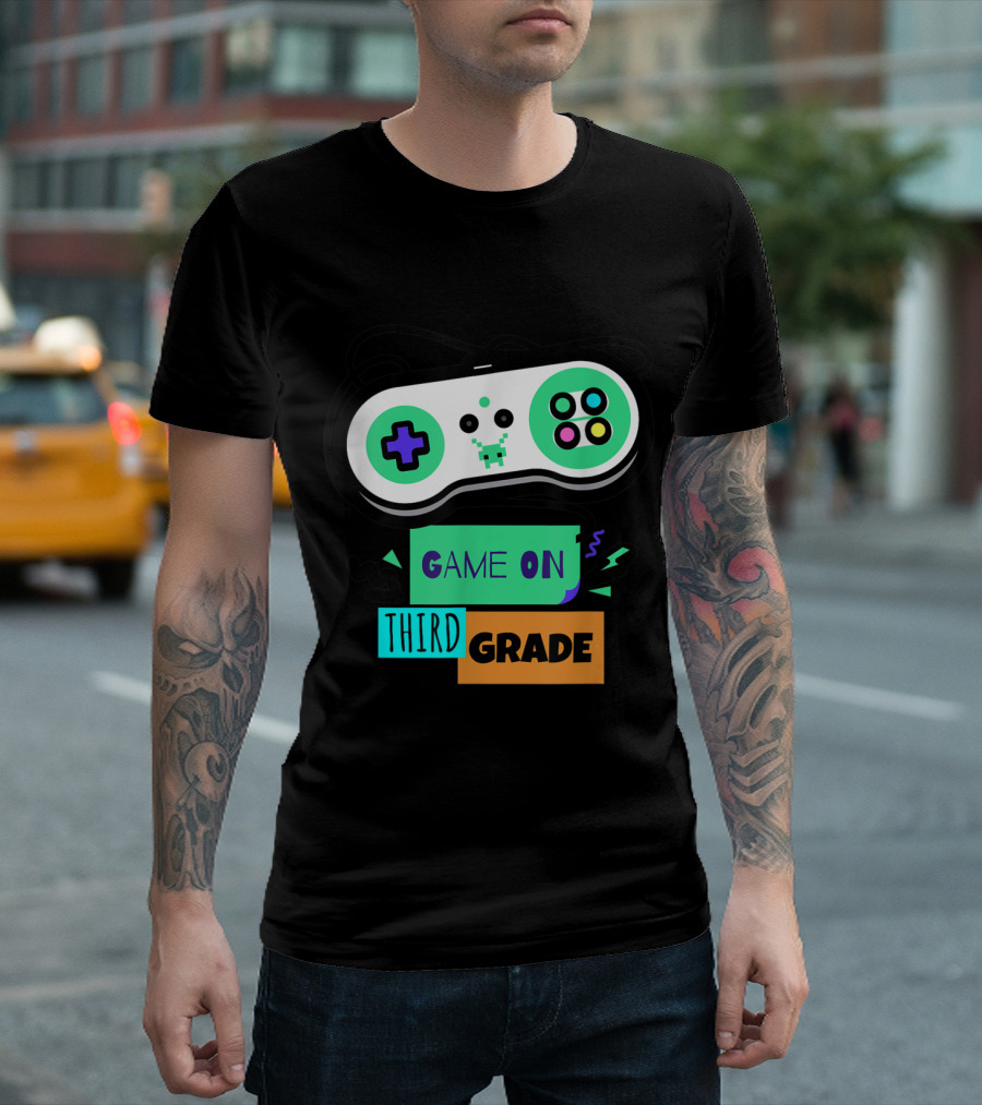 Game On Third Grade First Day of 3rd Grade Back to School Controller T-Shirt