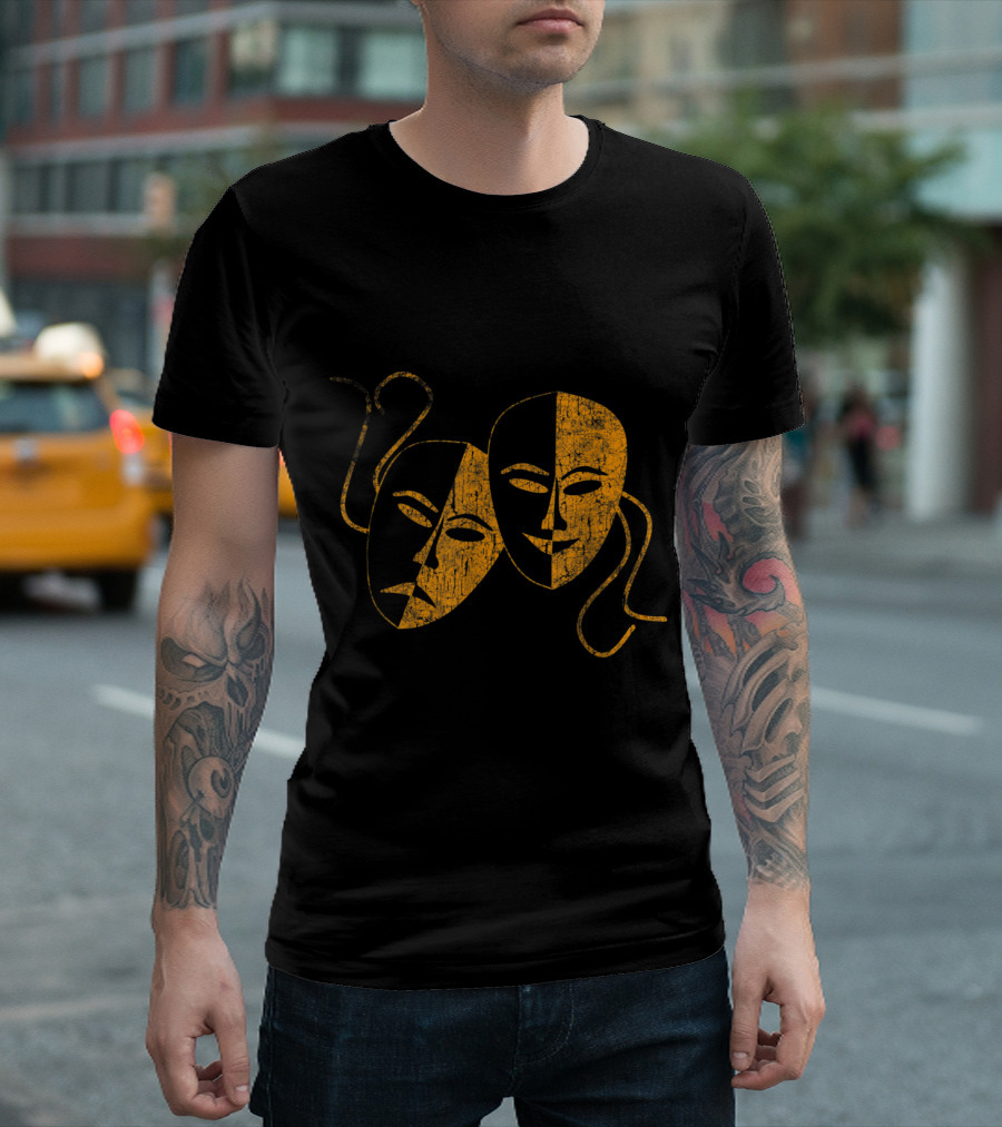 Theatre Nerd Drama Masks Actor And Actress Comedy Tragedy T-Shirt