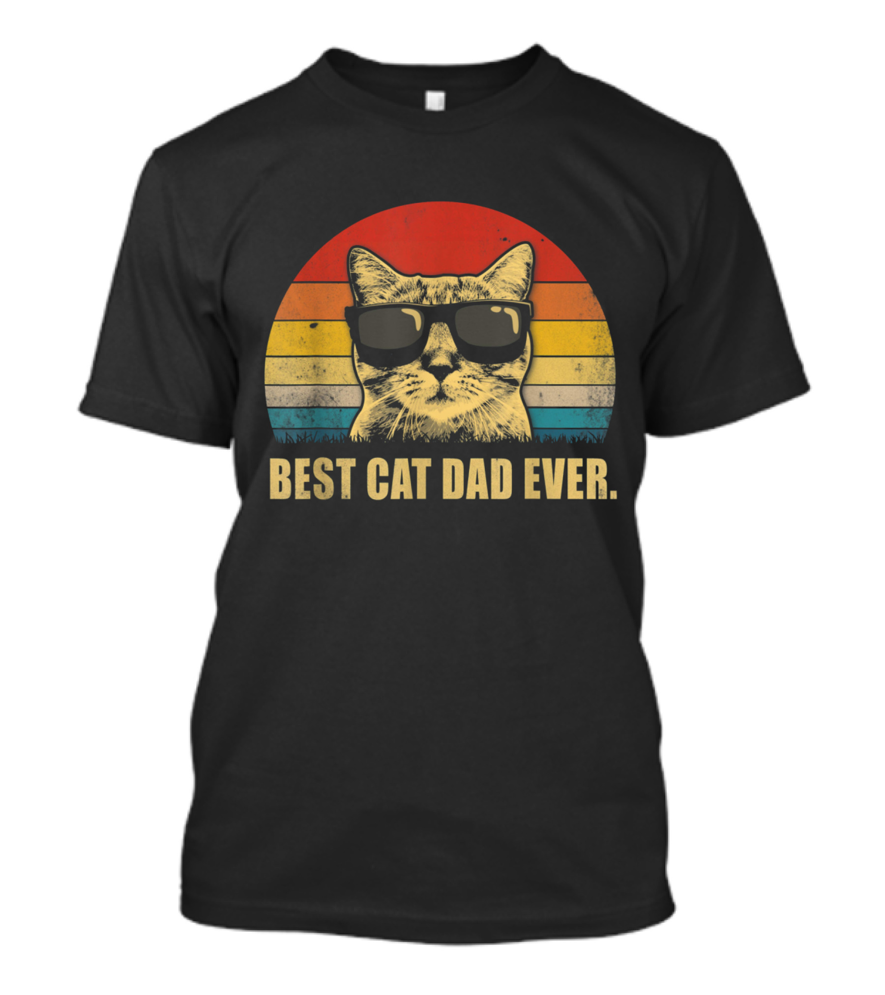 Best Cat Dad Ever Vintage Sunglasses Cat T-Shirt