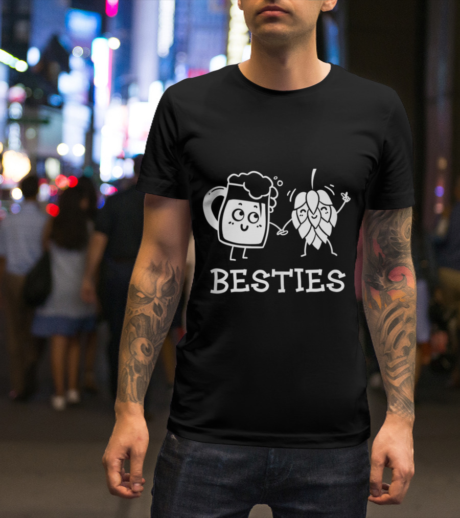 Besties Home Brewing Craft Beer Cartoon Mug And Hop T-Shirt