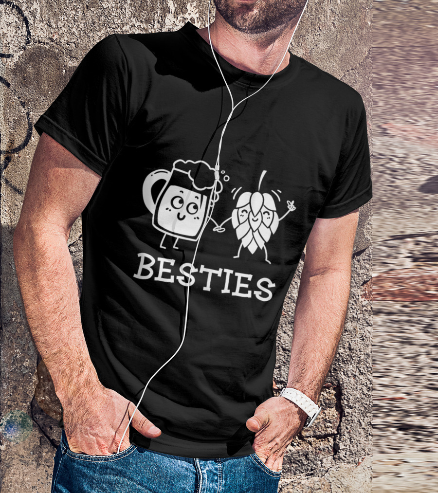 Besties Home Brewing Craft Beer Cartoon Mug And Hop T-Shirt