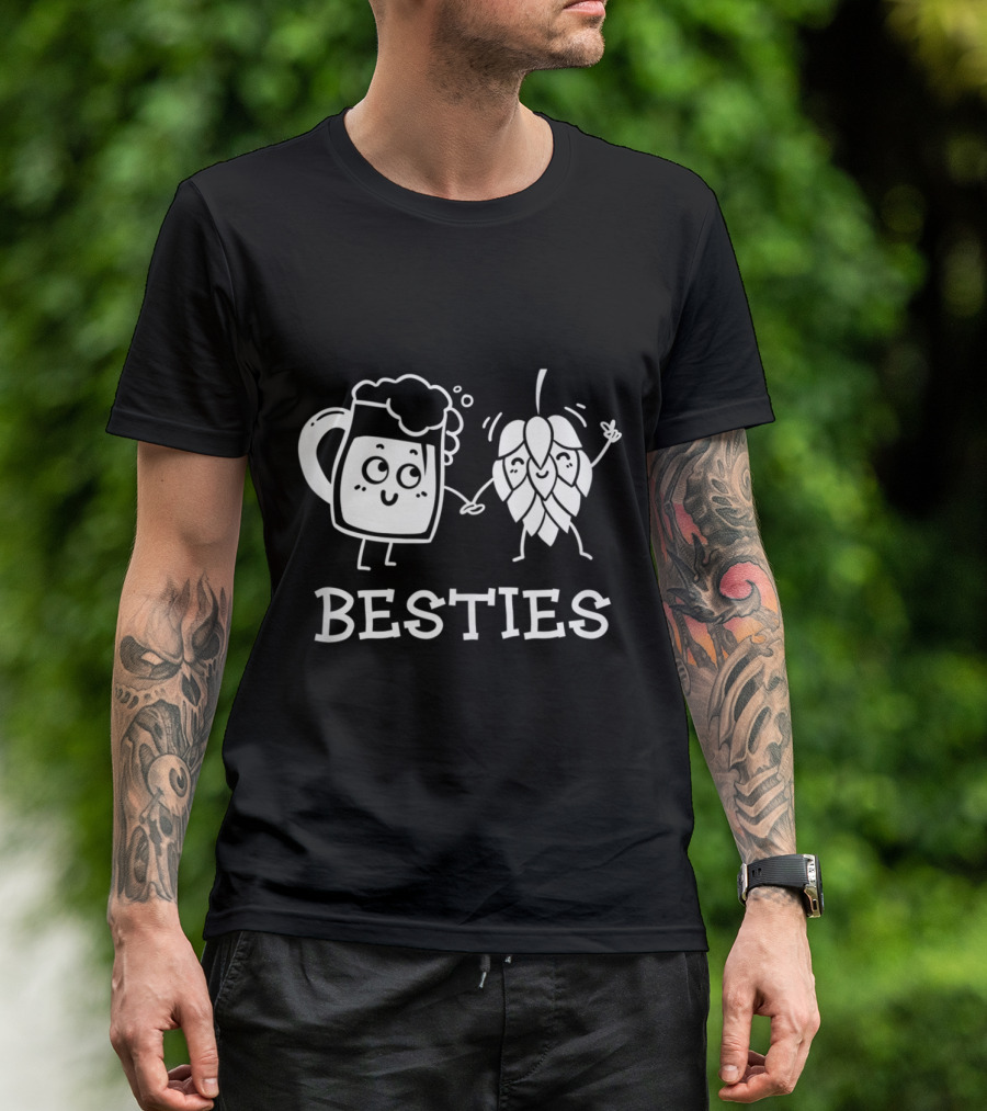 Besties Home Brewing Craft Beer Cartoon Mug And Hop T-Shirt