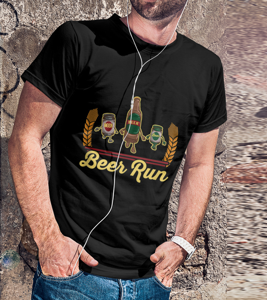Funny Beer Running BEER RUN Athletic Race T-Shirt