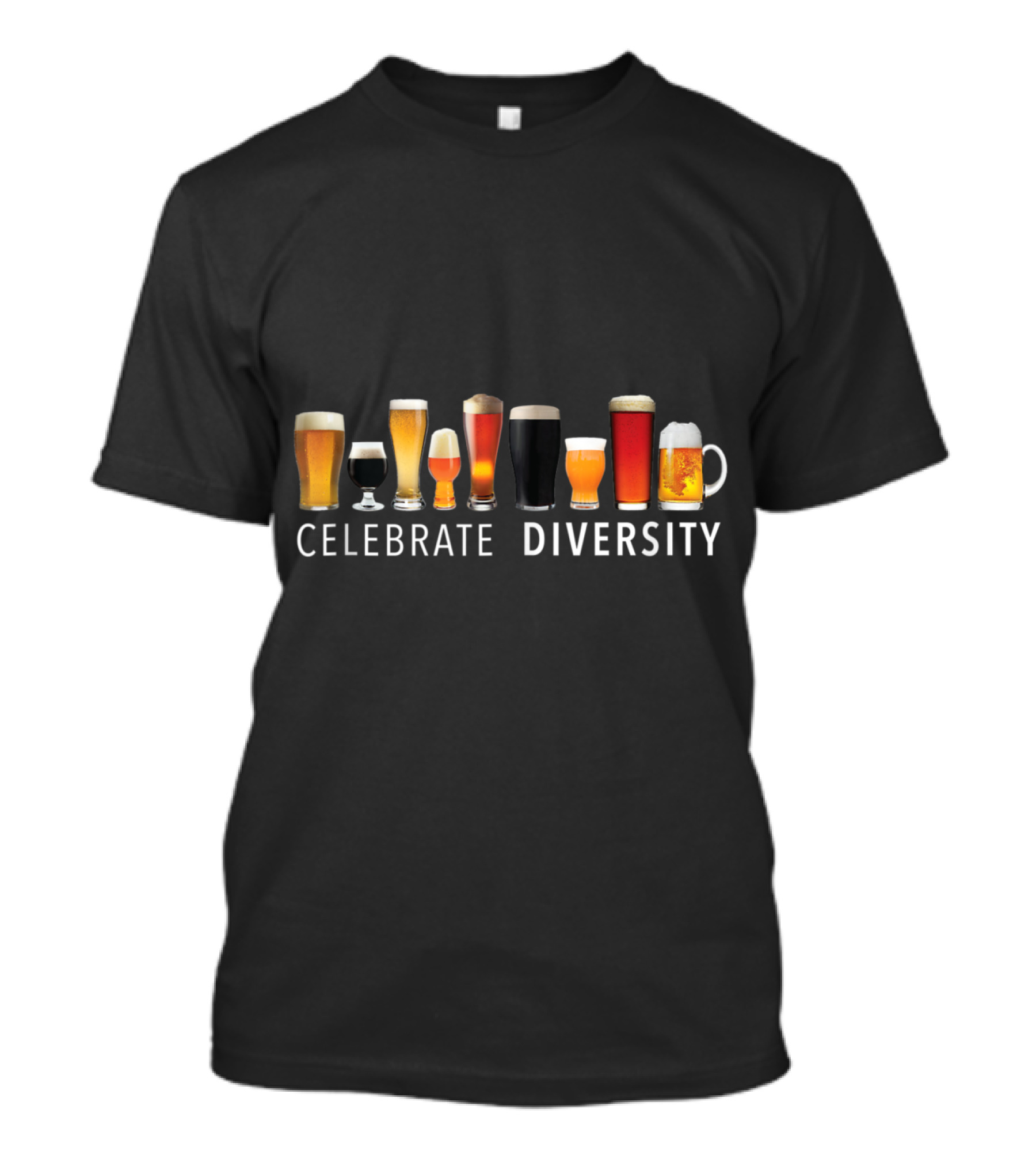 Celebrate Diversity Craft Beer Glasses Assortment T-Shirt