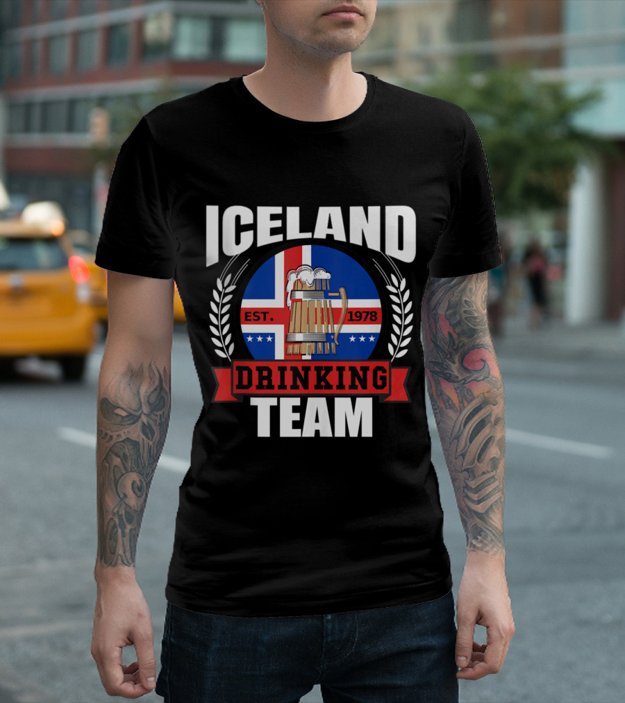 Iceland Drinking Team Est. 1978 Funny Icelandic Flag Beer Party T-Shirt