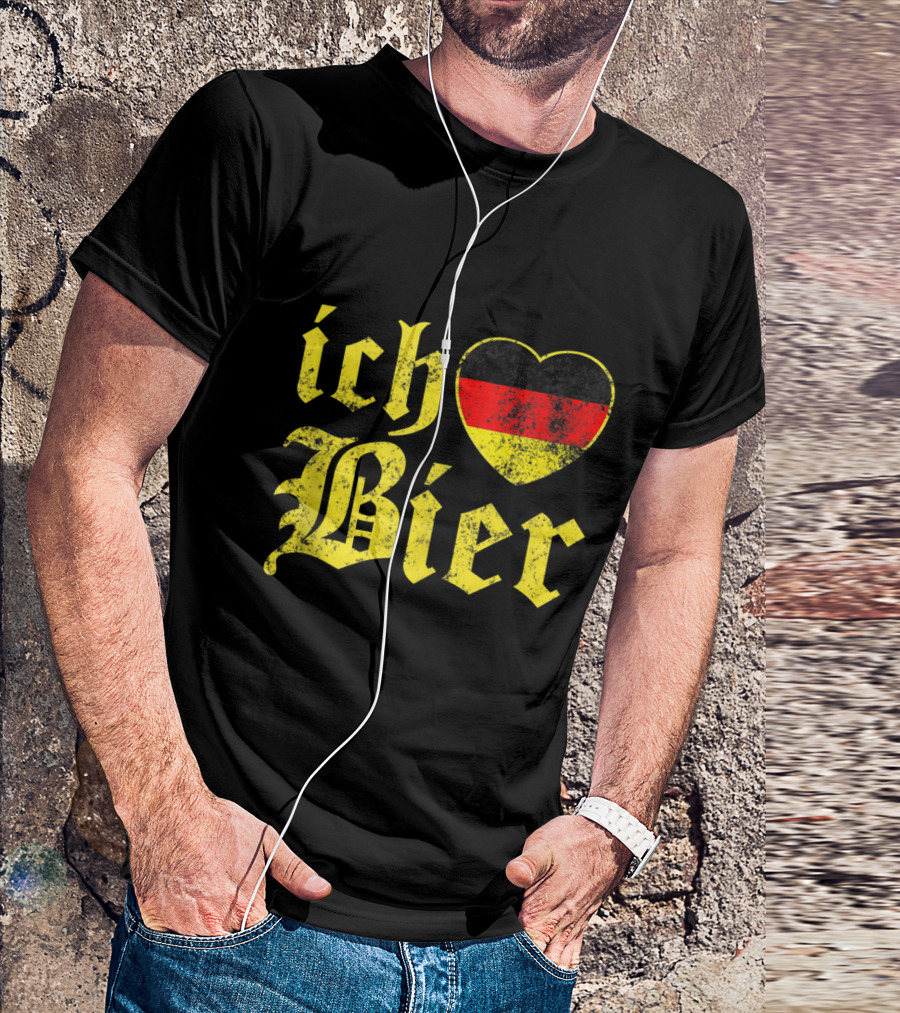 Ich Liebe Bier Heart Germany Flag Oktoberfest T-Shirt