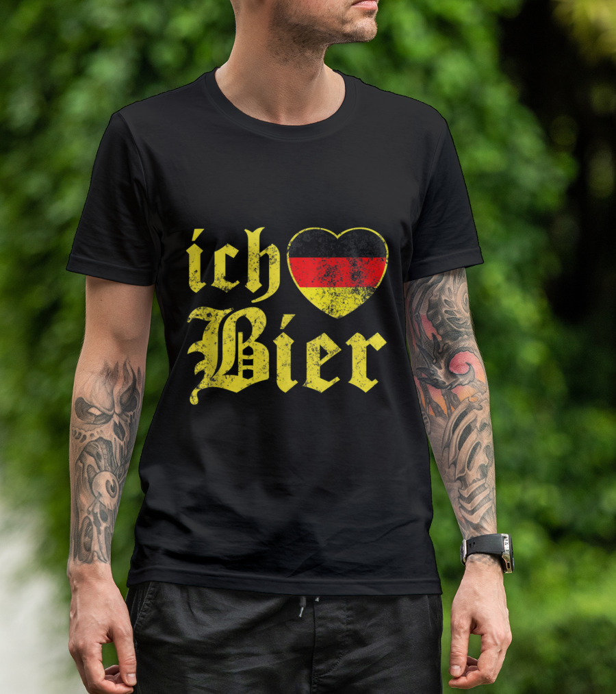 Ich Liebe Bier Heart Germany Flag Oktoberfest T-Shirt