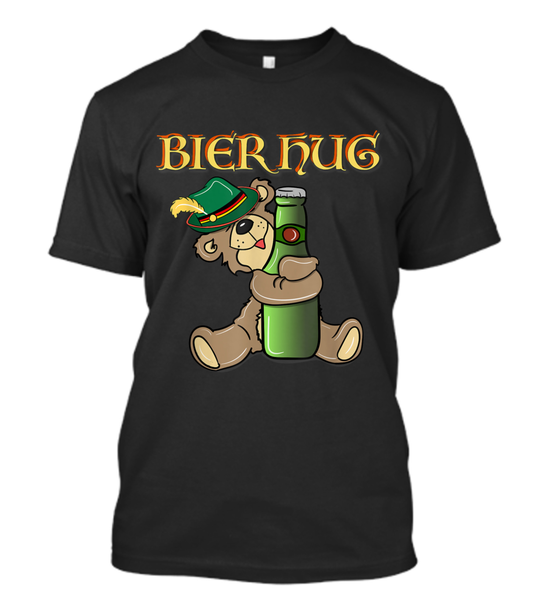 Bier Hug Oktoberfest Teddy With Beer Bottle And Bavarian Hat T-Shirt