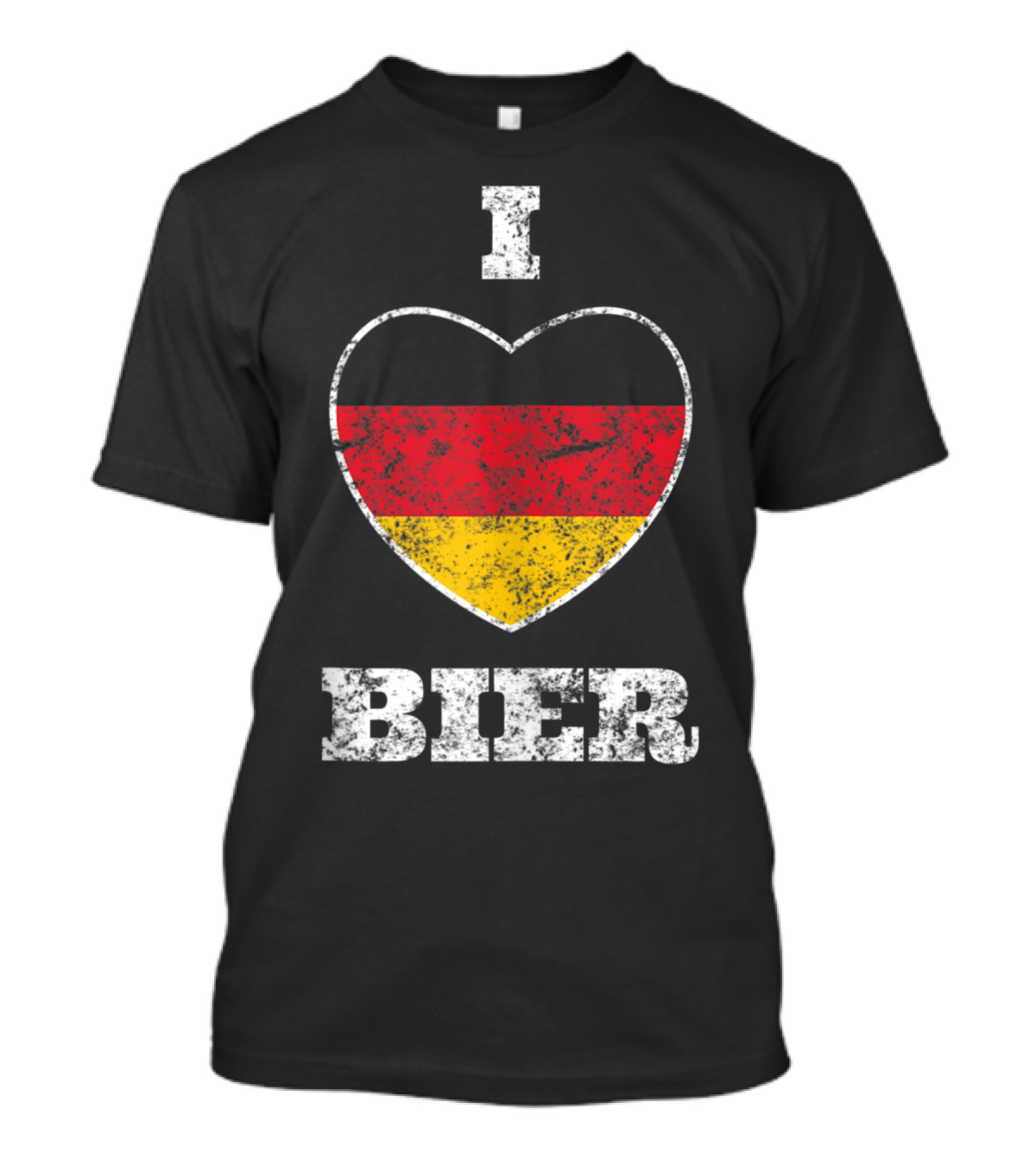 Vintage Oktoberfest German Flag I Love Bier Beer Drinking T-Shirt